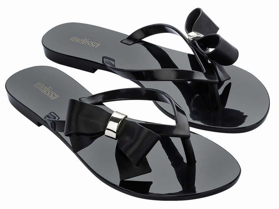 Chanclas Melissa Harmonic Sweet Bow Mujer - Negras - Argentina GON-378250